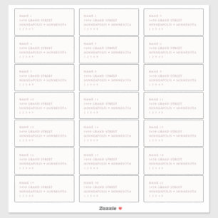 Eenvoudige Adresetiketten voor Blush en Bourgogne Sticker