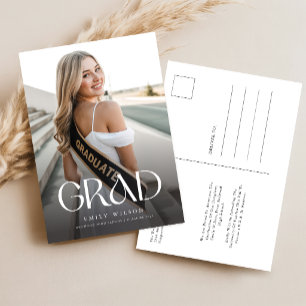 Eenvoudige Afstudeerfoto Afstudeeraankondiging Briefkaart