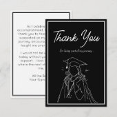 Eenvoudige Afstuderen Aankondiging Dank u kaart (Voorkant / Achterkant)