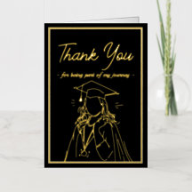 Eenvoudige Afstuderen Aankondiging Dank u kaart