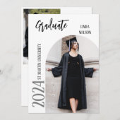 Eenvoudige Afstuderen aankondiging foto uitnodigen (Voorkant / Achterkant)