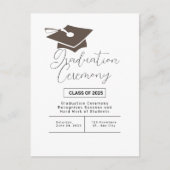 Eenvoudige Afstuderen ceremonie aankondiging Briefkaart (Voorkant)