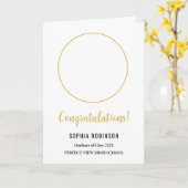 Eenvoudige Afstuderen foto Goud Wit Afstuderen Kaart (Gele Bloem)