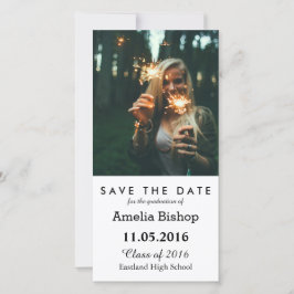Eenvoudige Afstuderen foto slaat de datum op Save The Date