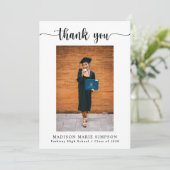 Eenvoudige Afstuderen voor modern script Bedankkaart (Staand voorkant)