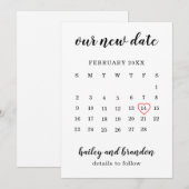 Eenvoudige agenda Rode hartbruiloft Verander de da Aankondiging (Voorkant / Achterkant)