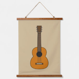 Eenvoudige akoestische gitaarCartoon Hangend Wandkleed