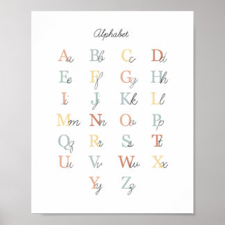 Eenvoudige alfabetafbeelding Illustratie klaslokaa Poster