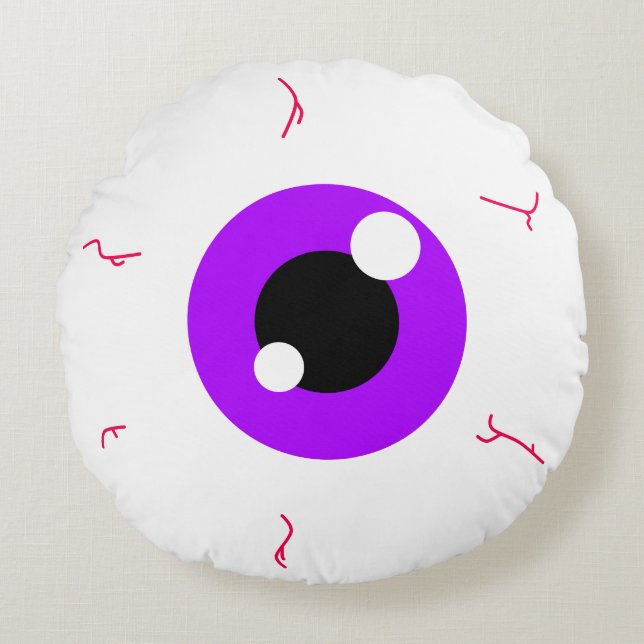 Eenvoudige Amethyst Eyeball Rond Kussen (Voorkant)