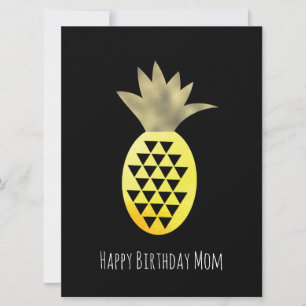 Eenvoudige Ananas Gelukkig Verjaardag Nep Gouden K