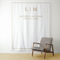 Eenvoudige Antieke Gouden Monogram Trouwachtergron