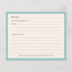 Eenvoudige Aqua Blue Border gepersonaliseerde rece
