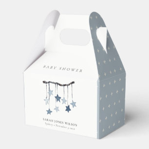 Eenvoudige Aqua Blue Star Mobile-Baby shower Bedankdoosjes