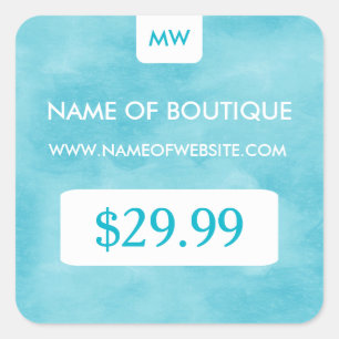 Eenvoudige Aqua Chic Boutique Monogram Prijs Label