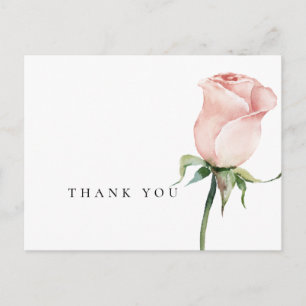 Eenvoudige Aquarel Roze Rozen Begrafenis Dank Je Briefkaart