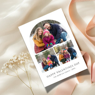 Eenvoudige Arch Familiefoto met Kinder Valentijnse Feestdagenkaart