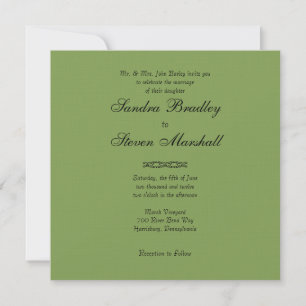 Eenvoudige Asparagus Green Wedding-uitnodigingen Kaart