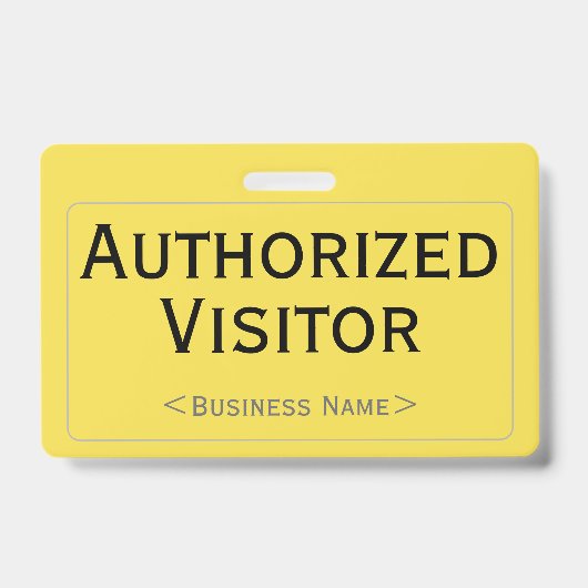 Eenvoudige "Authorization Visitor"-badge Badge (Voorzijde)