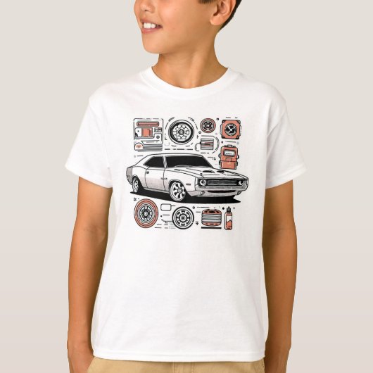Eenvoudige Auto Graphic 003 T-shirt (Voorkant)