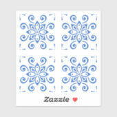 Eenvoudige Azulejo Vierkante Sticker (Vel)