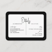 Eenvoudige B/W-weddenschap in contant geld Informatiekaartje (Voorkant)