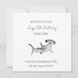 Eenvoudige Baby Boy Ocean Birthday hammerhead Shar Kaart