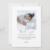 Eenvoudige Baby foto dank u script hart Aankondiging (Achterkant)