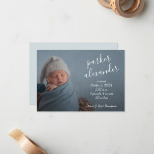 Eenvoudige Baby Foto geboorteaankondigingen Notitiekaartje