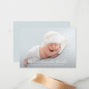 Eenvoudige Baby Fotoaankondiging Notitiekaartje