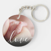 Eenvoudige Baby Photo Love Script Sleutelhanger (Achterkant)