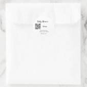 Eenvoudige baby shower website barcode QR voeg naa Ronde Sticker (Tas)