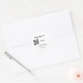 Eenvoudige baby shower website barcode QR voeg naa Ronde Sticker (Envelop)
