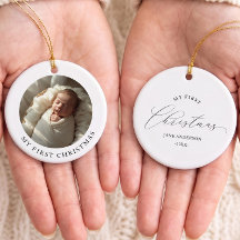 Eenvoudige babyfoto eerste kerst