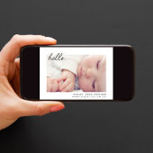 Eenvoudige babyfoto hallo geboorte aankondiging