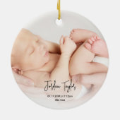 Eenvoudige baby's eerste Kerstmis Keramisch Ornament (Achterkant)