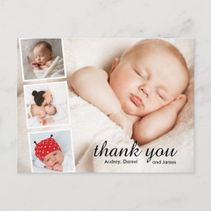 Eenvoudige babyshower dankkaartjes briefkaart