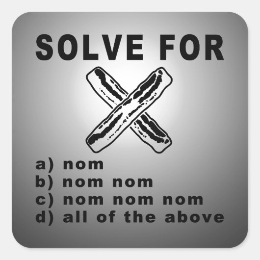 Eenvoudige Bacon Wiskunde Vierkante Sticker (Voorkant)