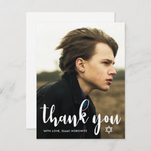 Eenvoudige balk Mitzvah Dank je ster van David Fot Briefkaart