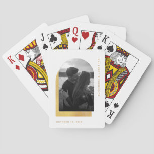 Eenvoudige balk Modern Gold en White met foto Pokerkaarten