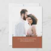 Eenvoudige balk | Modern Two Photo Terracotta Save The Date (Achterkant)