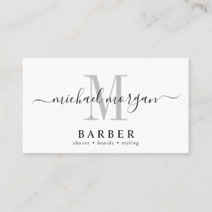 Eenvoudige Barber Hair Stylist Moderne Script Busi Visitekaartje