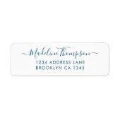 Eenvoudige basic marineblauw elegant script meisje etiket (Voorkant)