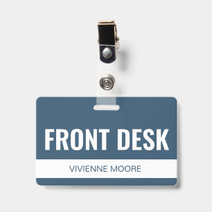Eenvoudige basis aangepaste hotelreceptie medewerk badge