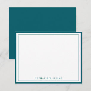 Eenvoudige basis donker turquoise rand briefpapier notitiekaartje