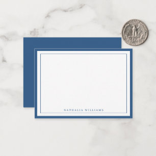 Eenvoudige basis marineblauwe rand briefpapier notitiekaartje