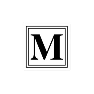 Eenvoudige Basis Monogram Initiaal Rubberstempel