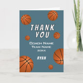 Eenvoudige Basketbal Bal Dank je Coach  Bedankkaart (Voorkant)