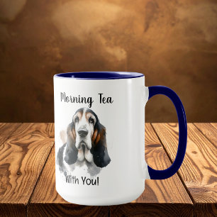 Eenvoudige Basset Ochtendthee Bruin Personaliseer Mok
