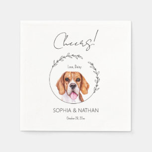 Eenvoudige Beagle Hond Bruiloft Cocktail servetten