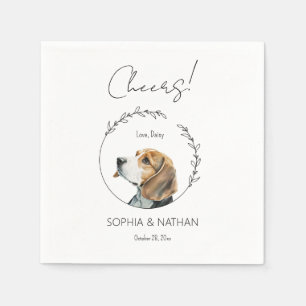 Eenvoudige Beagle Hond Bruiloft Cocktail servetten